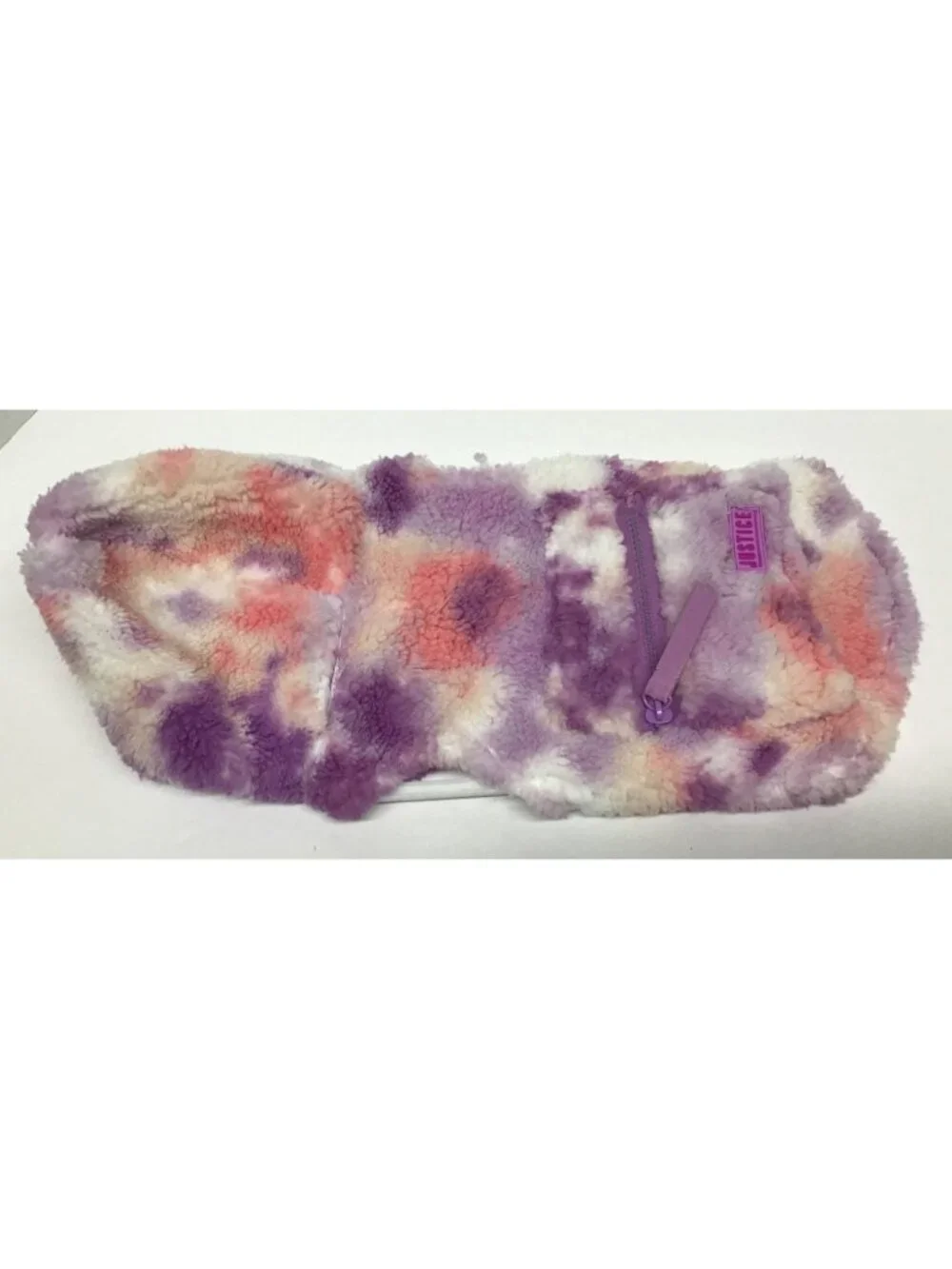 Justice Tie Dye Sherpa Pet Dog Hoodie with Zip Pocket Size XS